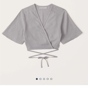 Black linen crop top